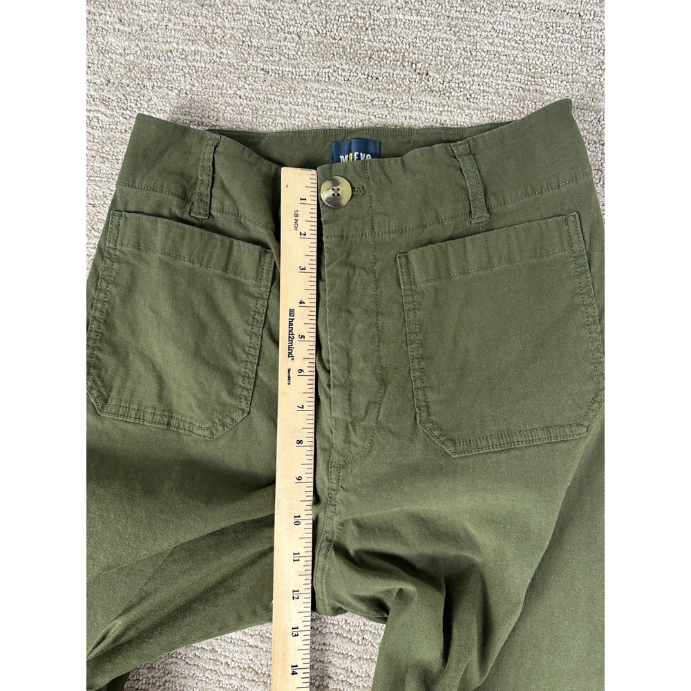 Maeve by Anthropologie The Colette Wide Leg Pants Green Linen Blend Size 28 - Picture 4 of 11
